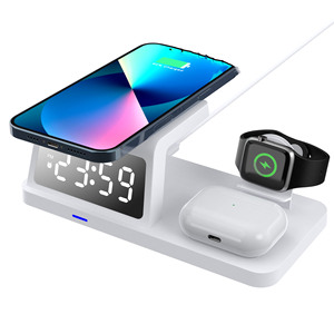 Lampe de bureau 15W avec support magnétique Réveil à la mode Chargeur <span class=keywords><strong>électrique</strong></span> <span class=keywords><strong>sans</strong></span> fil pour téléphones mobiles Montres intelligentes Écouteurs Port Type-C - Product Image 6
