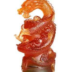 Su misura di alta qualità scultura di arte del vetro cina animale regalo di cristallo artigianato per i regali dell'ufficio di affari