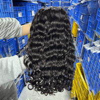Perruque Wxj Cheveux Longs 200 Densité HD Lace Wig Cheveux Humains Ondulés Naturels Cheveux Indiens Bruts 13x4+HD+Lace+Frontal+Perruque Cheveux Bruts Non Traités