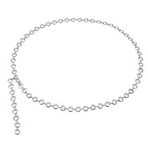 Chaîne de taille en métal tendance, en alliage de zinc, à simple rangée, avec inscription en caractères Oracle, anneau rond, chaîne de corps pour usage quotidien - Product Image 3