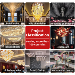 Lớn sang trọng pha lê LED đèn chùm đèn Sản phẩm mới tiệc hội trường biệt thự nhà hàng tùy chỉnh hiện đại 80 miễn phí Mặt dây chuyền kiểm soát chuyển đổi - Product Image 5