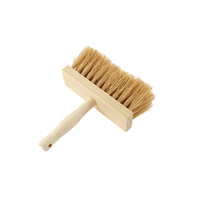Brosse de nettoyage extérieure en sisal avec manche en bois pour plafonds, murs en pierre, patios et surfaces en béton