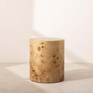 Mesa de Noche Cilíndrica de Madera Jia Wenjun T26, Mesa Auxiliar de Estilo Vintage - Product Image 1