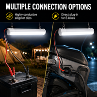 Tube LED 12V DC 10W 20W 40W, lampe portable anti-poussière avec pinces crocodiles pour camping, marché nocturne, urgence