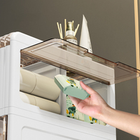 Armoire à tiroirs étroite en plastique WANUO à 4 niveaux, longueur 18,5 cm, armoire de rangement verticale mince pour salle de bain avec roulettes