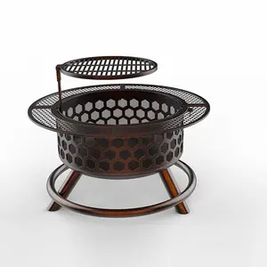 Rattan Sofa Set Outdoor Furniture Brazier Indoor Fire Pit Bio Ethanol Corten Steel Metal Ring Cooking Fire Pit Grate