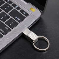 Clé USB Métallique Étanche 4 Go 8 Go 16 Go 32 Go 64 Go 128 Go, Mini Clé USB avec Anneau Porte-clés Disque Mémoire