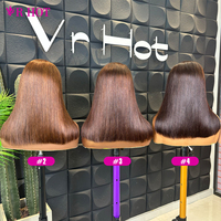Perruques de cheveux humains lisses et droites de 14 pouces, densité élevée, perruques en dentelle HD 5x5 pour femmes noires, super double drawn, sans colle