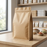 Sac en papier kraft pour aliments pour animaux de compagnie, refermable avec fermeture éclair, emballage autoportant, logo personnalisé