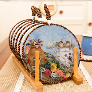 Ours de Noël Design Double Couche Liège Tapis De Table À Manger Assiette En Céramique Personnalisable Pot De Sable Ménage Bol-Isolation Thermique - Product Image 3