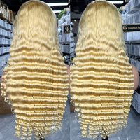 Perruque frontale HD 613 blonde GL en cheveux humains bruts, perruques frontales en dentelle 13x4 blond miel, perruque complète en dentelle HD transparente 613 en cheveux humains