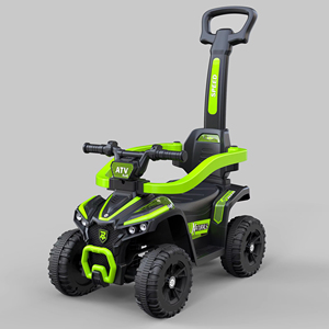 Vélo d'équilibre à quatre roues pour bébé de 1 à 4 ans avec poignée de poussée, lumières et musique – Vente en gros usine - Product Image 6