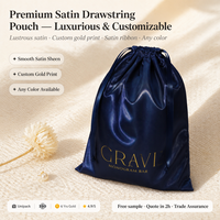 Sac d'emballage pour mèches de cheveux en satin imprimé avec logo personnalisé 30*40cm, pochette réutilisable en satin de soie pour chaussures, vêtements et chapeaux