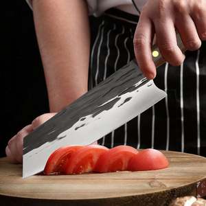 Couteau de chef japonais forgé Kiritsuke 8'' style Damas, lame en acier inoxydable 5Cr15mov, manche en bois de santal rouge, écologique - Product Image 4