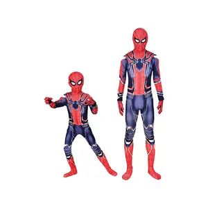 Hot Iron Spider Boys Costume Cosplay Kids Superhero Costume Children Jumpsuit Suit Halloween Costume For Kids Carnival Party