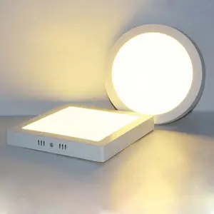 6W 12W 18W 24W Indoor House Round Square Panel Lamp CRI 80 Super Bright Surface Mount Led Panel Light