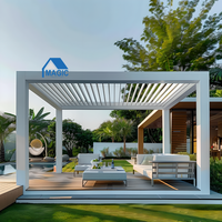 Pergola moderne en aluminium imperméable pour jardin extérieur, avec toit à lames orientables, 3m x 4m x 3m, gazebo et pavillon