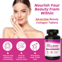 Comprimés de Collagène Bovin Hydrolysé Types 1 & 3 Vitamine C Biotine Alimenté aux Herbes Keto Sans Gluten Produits de Beauté Antioxydants OEM/ODM