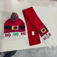 Enfants et Adultes LED Glow Santa Claus Hat Acrylique Fibre Chaud Clignotant Chapeau avec Écharpe pour les Fêtes Décorations de Noël