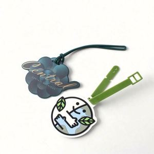 Étiquettes de bagages d'hôtel personnalisées, imprimées avec nom et logo, en PVC, motif lettres, cadeau promotionnel avec carte vierge - Product Image 4