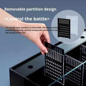 Acquario in Vetro Ultra Bianco per Pesci Betta, Multi-Scomparto con Filtro Posteriore, Nessuna Cambio d'Acqua Necessario, Piccolo per Soggiorno - Product Image 3