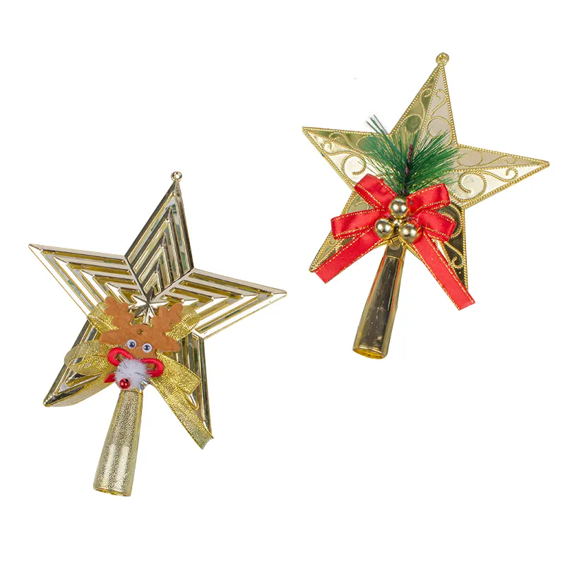 La couronne étoile à cinq branches de l'arbre de Noël en plastique populaire est utilisée pour décorer le sommet de l'arbre