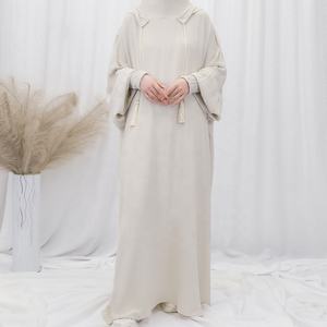 Mujeres sauditas Abayas musulmán Ramadán ropa de oración con capucha <span class=keywords><strong>Jalaba</strong></span> sólido Casual Batwing manga árabe Oriental túnica vestidos - Product Image 4