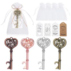 Bricolage décoration de mariage couronne et clé d'amour ouvre-bouteille cartes personnalisées étiquettes décoration de fête de mariage faveurs et cadeaux