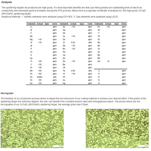 CoZrTa 99.9% disco in lega di cobalto zirconio tantalio Sputtering bersagli per rivestimento in PVD - Product Image 2