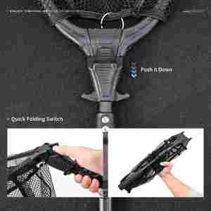 NOUVEAU Filet d'atterrissage de pêche OEM <span class=keywords><strong>en</strong></span> alliage d'aluminium durable télescopique extensible à 95cm <span class=keywords><strong>en</strong></span> maille pliante libération sûre de capture de poisson - Product Image 3