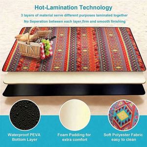 Tapis de pique-nique de plage pliable, léger, durable, imperméable, en coton polyester, style bohème, design personnalisé - Product Image 5