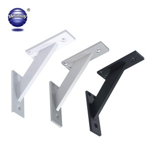 Matériau en aluminium Noir mat Support mural flottant robuste Support mural d'angle pour étagère - Product Image 3