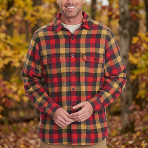 Chemises en flanelle à carreaux pour hommes, 100 % coton, anti-plis, collection printemps – Grande vente - Product Image 2