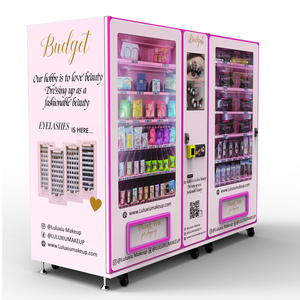 Розовый торговый автомат большой емкости для малого бизнеса, 49-дюймовый сенсорный экран, оплата по QR-коду, возврат монет, для использования в помещении, торговых центрах, SDK - Product Image 3