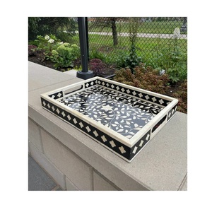 Bandeja de servicio con incrustaciones de hueso rectangulares hechas a mano más vendidas para el hogar, restaurante, Bar, Hotel, uso de boda disponible a precio mayorista - Product Image 2