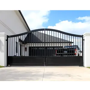 Garden Gates Automatic Wrought Iron Customized Electric Sliding Driveway Gate Design Outdoor Swing Graphic Design Contemporary