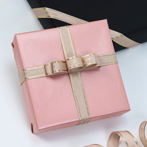 친환경 골든 에지 폴리에스터 그로스 그레인 새틴 포장 리본 활 탄성 로프 지속 가능한 리본 - Product Image 3