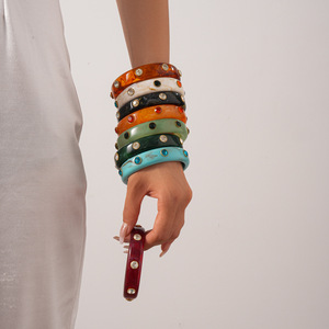 Lüks moda Trendy elmas taklidi reçine bilezik kadın takı kişilik çok renkli isteğe bağlı ince bilezik hediye - Product Image 2