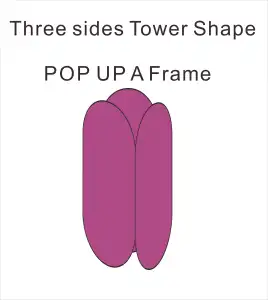 आउटडोर विज्ञापन पॉप-अप ए-फ्रेम बैनर तीन पक्षों टॉवर आकार प्रदर्शन खेल के लिए एक फ्रेम बैनर पॉप अप