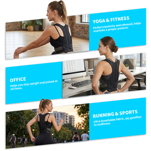 Correttore di Postura Traspirante Nero, Cintura di Supporto Lombare Regolabile, Supporto per Spalle <span class=keywords><strong>e</strong></span> Clavicola, Corsetto Ortopedico per Uomini <span class=keywords><strong>e</strong></span> Donne - Product Image 5