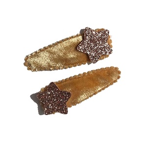 Mini pinces à cheveux en tissu tendance pour bébés et enfants, motif étoile mignon, 2 pièces pour filles, vente en gros, dernier design - Product Image 3