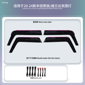 תאורת LED אווירתית לרכב עבור טויוטה RAV4 2020-2023, תאורת דקורטיבית דינמית לדלת וללוח המחוונים - Product Image 4