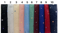 Tissu en Chiffon 100% Polyester Imprimé à la Feuille Métallisée avec Paillettes Multicolores Rondes et Carrées pour la Confection de Robes et les Nappes