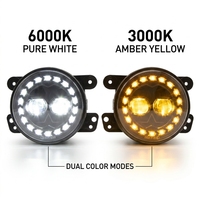 Nouveaux phares antibrouillard YD de 4 pouces pour Wrangler avec anneaux lumineux circulaires Angel Eyes, 12V 6500K, phares à LED super lumineux