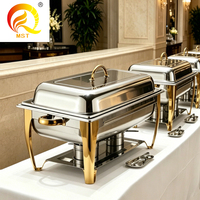 Catering-Buffet-Wärmer-Set Rechteckiger Edelstahl-Chafing-Dish mit Spiegelabdeckung Komplettes Chafing-Geschirr für Hotels und Restaurants