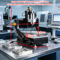 JS 3040 3-assige mini CNC-machine met gietijzeren behuizing, desktop CNC-freesmachine voor hout, metaal, hobby en doe-het-zelf gebruik.