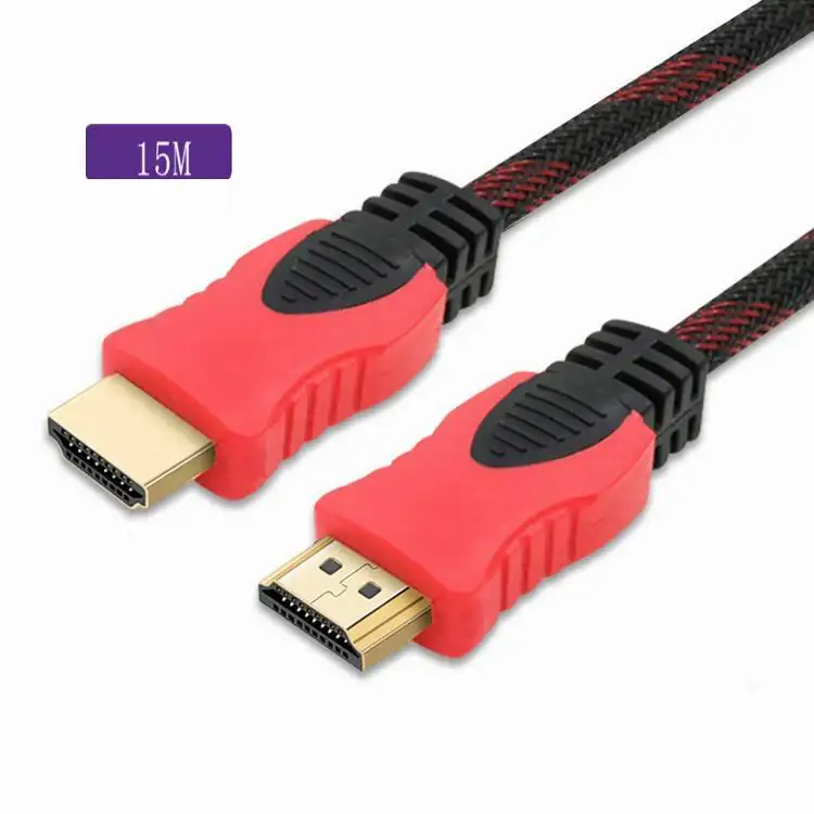 Grosir Kabel Komputer Serat Lapis Emas 15M Kecepatan Tinggi Monitor PC Kabel Hdtv 3d 1080P 1.4 Kabel Hdtv