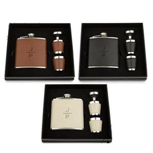 Ensemble de flacons à liqueur en acier inoxydable recouvert de similicuir gravable, cadeau pour les demoiselles d'honneur, ensemble de flacons à <span class=keywords><strong>whisky</strong></span> avec entonnoir - Product Image 5