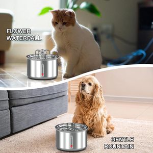 Distributeur d'eau automatique pour chat en acier inoxydable 2026, entièrement transparent/blanc, alimentation par charge, pour extérieur, 800g - Product Image 2