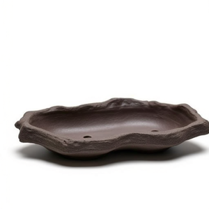 Maceta de Bonsái de Arcilla Morada de Forma Irregular, 46.5x28x8.5cm, Hecha a Mano, Estilo Antiguo - Product Image 1